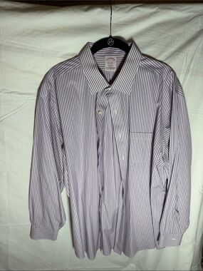 Brooks Brothers Lavender and White Striped Dress Shirt
